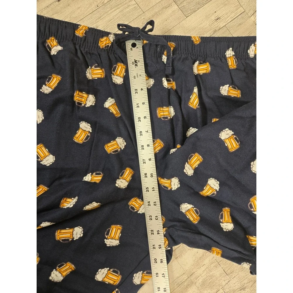 Sonoma Mens Flannel Pajama Pants Beer Mug Print Navy Blue 2XB New